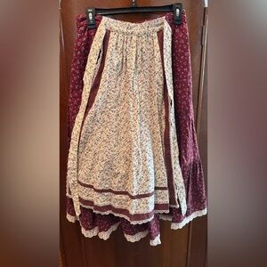 Vintage Calico Dirndl Apron Gunne Sax Floral Midi Skirt 13 Jessica’s Gunnies